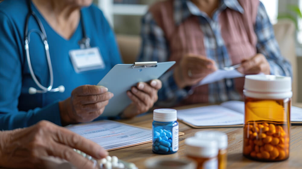 senior man reviewing medications and calculating 2026 Medicare Part D out-of-pocket cap