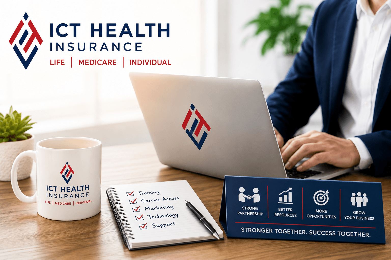 ICT Health Insurance agency partnership offering training carrier access marketing technology and agent support